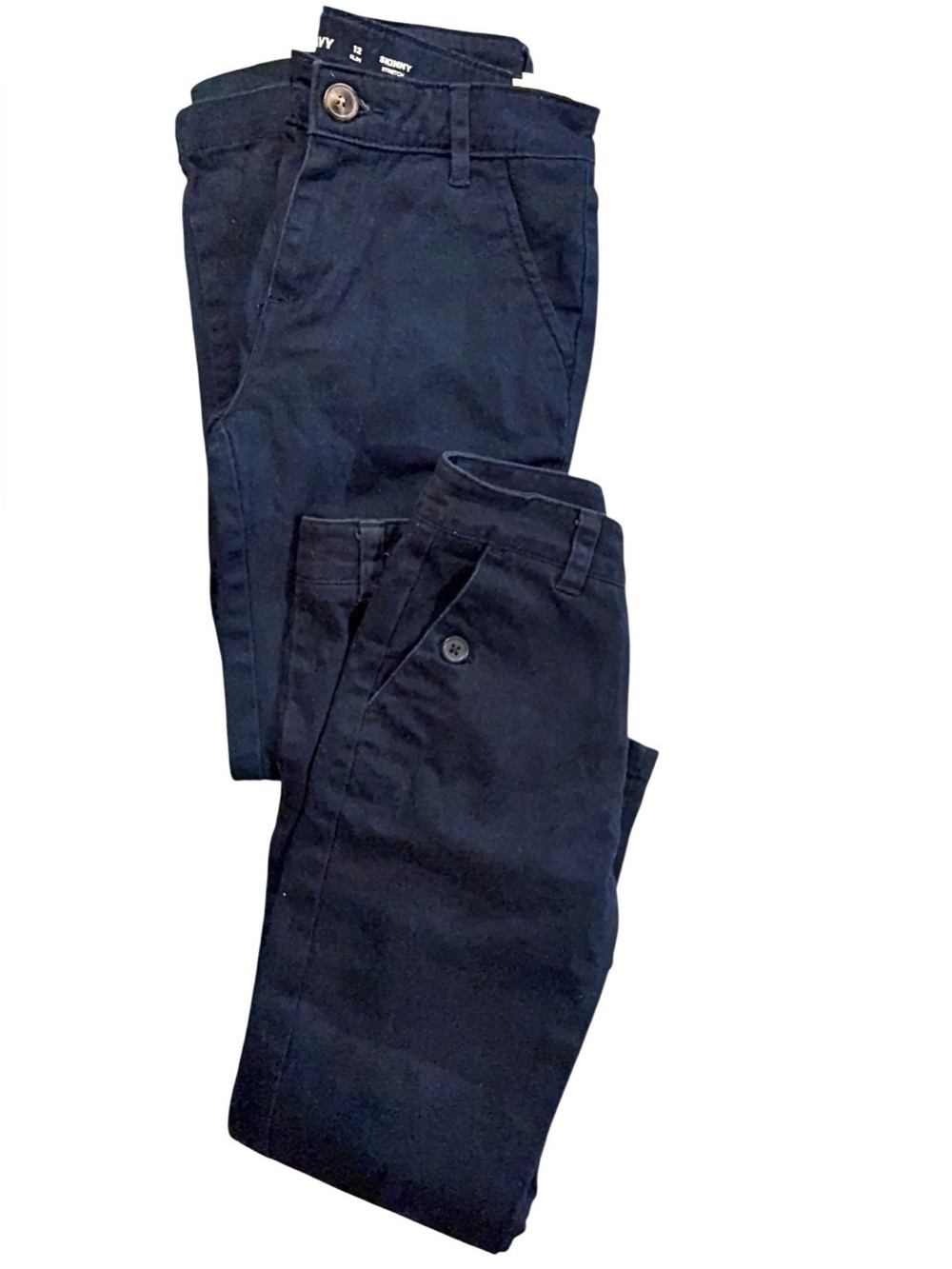 Bundle up of 2 Girls  Old Navy 12 Slim Skinny & IZod 12 R  Chino Pants Blue Ink